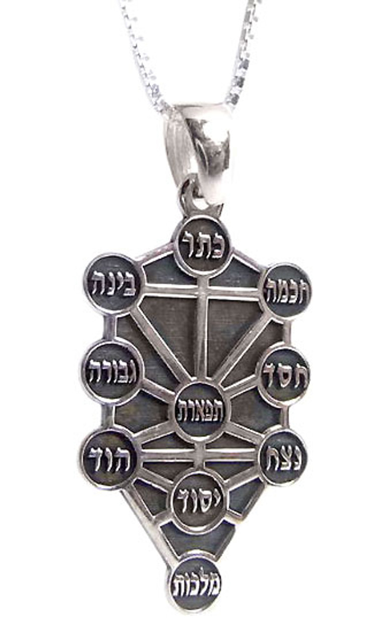 Kabbalah Tree of Life with The Ten Sefirot Pendant - Oxidized ...