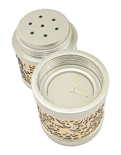 Travel Havdalah Set Candle Holder & Spice Box Silver & Gold YourHolyLandStore