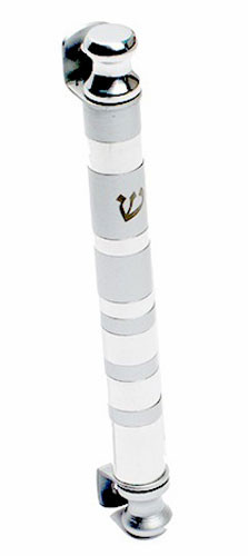 Aluminium Mezuzah Case Silver Rings YourHolyLandStore