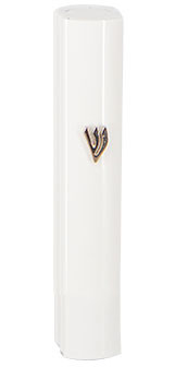Blue White Shop Set 3 Mezuzah In Vetro Con Preghiera Shma Israel, Colori Oro, Argento, Bronzo, 11,2 Cm, Judaica