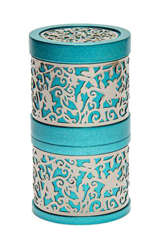 Travel Havdalah Set - Candle Holder & Spice Box - Turquoise