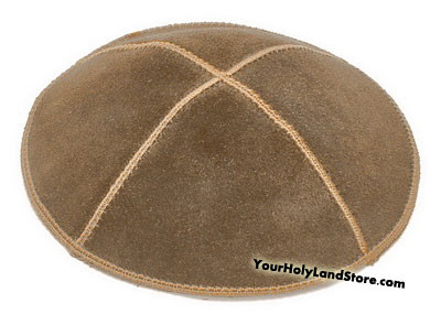 Brown Leather Kippah