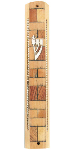 Wood Mosaic Mezuzah