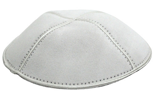 White Suede Leather Kippah