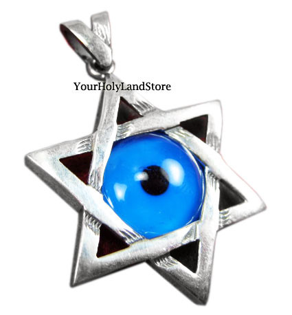 Star of Magen David Pendant with Evil Eye