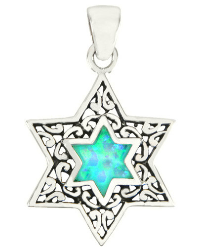 Star of Magen David Opal Pendant