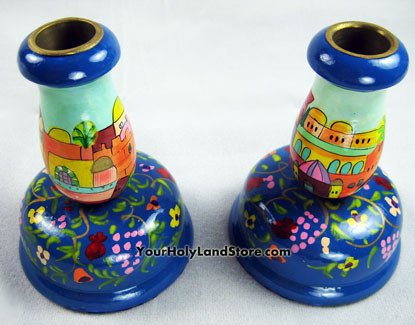 Jerusalem Shabbat Candlesticks From Israel