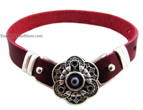 PROTECTION AGAINST EVIL EYE LEATHER BRACELET
