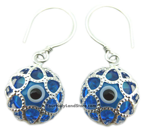PROTECTION AGAINST EVIL EYE SILVER EARRINGS