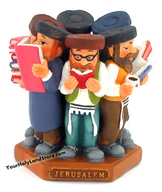 Group Of 6 Jewish Studying Rabbis Figurine