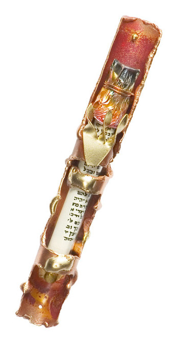 Copper and Brass Mezuzah