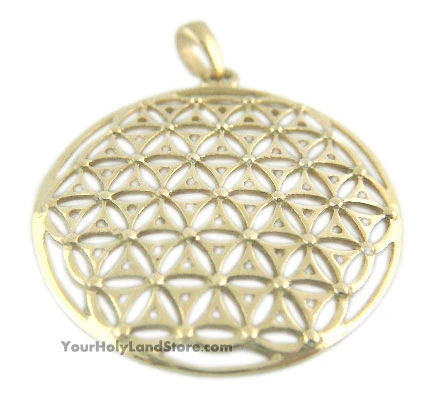 14k Solid Gold Flower Of Life Pendant