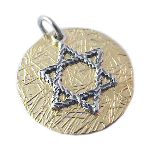 Gold Filled Pendant with Star of David & Blessing