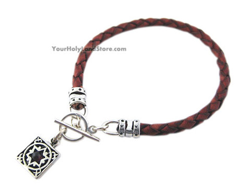 Leather Bracelet with Protection Blessing