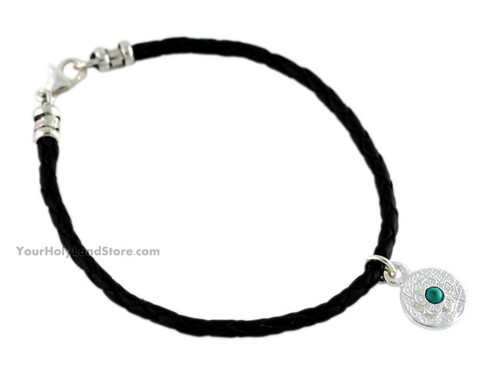 Leather Bracelet with Flower Charm