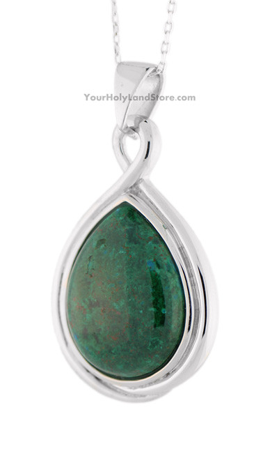 Eilat Stone and Silver Pear Shape Pendant