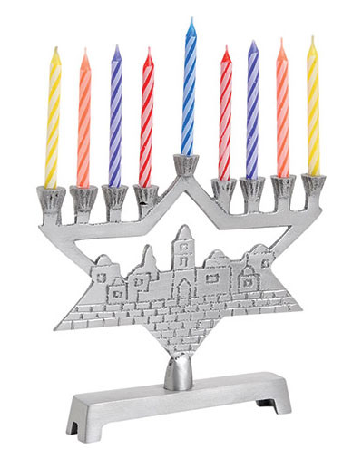 Hanukkah Mini Menorah with Candles