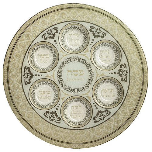 Glass Round Seder Plate