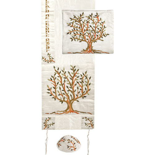 Tree of Life Tallit with Matching Bag & Kippah