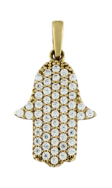 Solid Gold Hamsa Pendant
