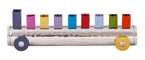 Train Hanukkah Menorah – Multicolored