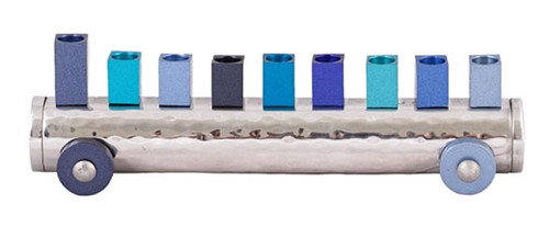Train Hanukkah Menorah – Shades of Blue