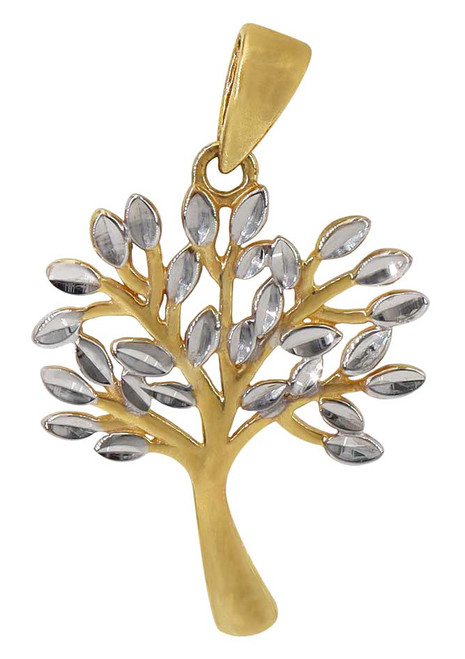 10K Yellow and White Gold Tree of Life Pendant