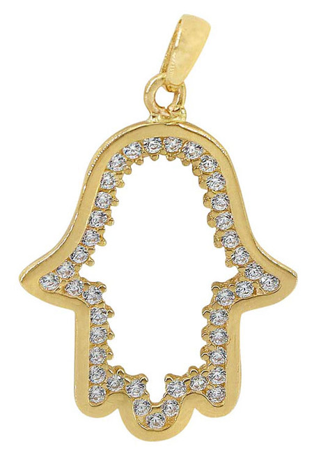 10K Yellow Gold Hamsa Pendant