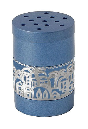 Blue Havdalah Spice Box - Silver Jerusalem