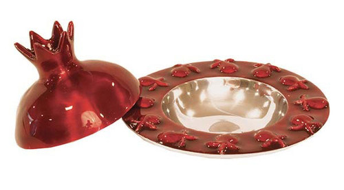 Pomegranate Honey Dish - Hand Painted