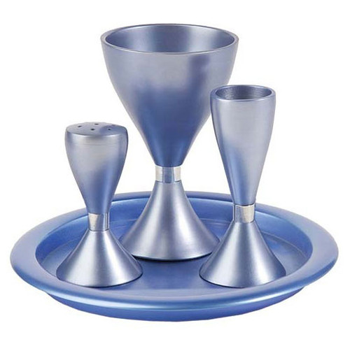 Modern Havdalah Set - Blue Anodized Aluminum