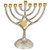 Metal Hanukkah Menorah with Oil Jug