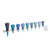Anodized Aluminum Hanukkah Menorah - Blue Cones