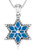 Sterling Silver Star of David Pendant - Flower