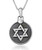 Silver Star of David Pendant with Blue Enamel 