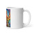 White Glossy Mug with Colorful Hamsa Art
