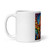 White Glossy Mug with Colorful Hamsa Art