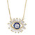 10K Yellow Gold Evil Eye Necklace with Cubic Zirconia