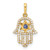 10K Yellow Gold Hamsa with Star of David Pendant