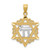 14K Yellow & White Gold Star of David with Chai Pendant