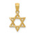 14K Yellow Gold Star of David Pendant - Interlocking Design