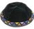 BLACK VELVET KIPPAH WITH COLORFUL EMBROIDERY
