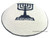 Knitted Kippah with Embroidered Menorah