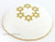 Knitted White Kippah with Golden Stars of David