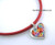 Thousand Flowers Kabbalah Red String Bracelet with Heart Pendant