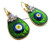 Enamelled and Gold Plated EVIL EYE PROTECTION EARRINGS