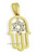 Solid Yellow Gold Hamsa with Star of David Pendant