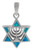 Silver Star of David & Menorah Pendant 