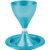 Turquoise Aluminum Kiddush Cup and Plate
