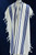 Wool Tallit with Blue and Silver Stripes